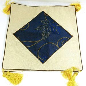 Tan and Navy Pillow Covers Pair